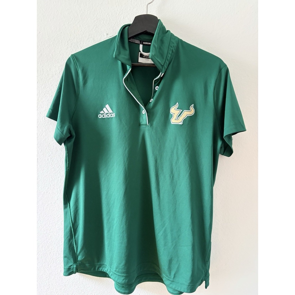 Adidas USF Bulls NCAA Polo Shirt Men's XL Green College Golf Athletic Tee